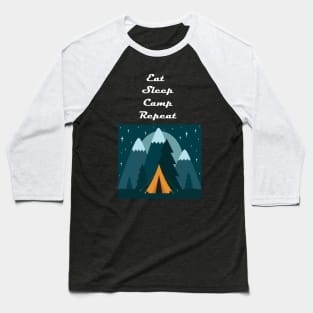 Eat Sleep Camp Repeat Baseball T-Shirt